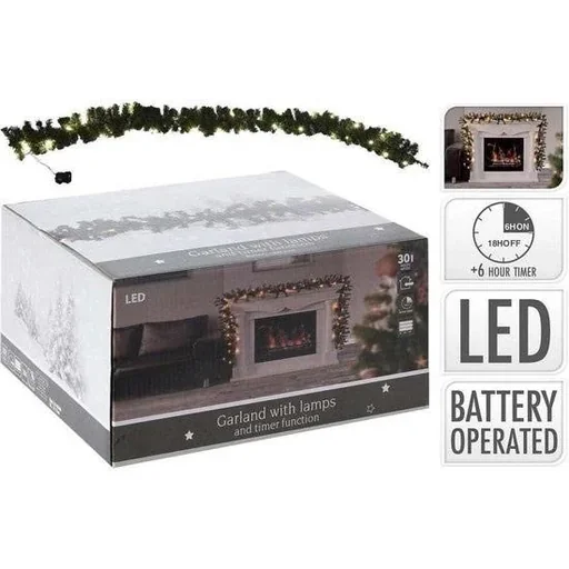 "Weihnachtsgirlande 30 LED Lichter 270cm image"