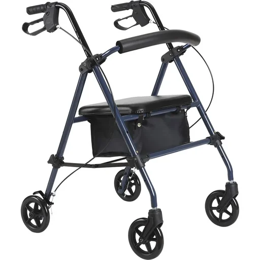 "Rollator Gehhilfe Laufhilfe für Senioren höhenverstellbar faltbar Stahl Schwarz image"