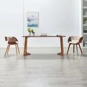 Esszimmerstuhl gebogenes Holz und Kunstleder creme