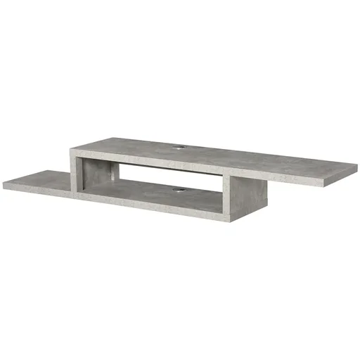 "TV Hängeschrank Lowboard Hängeboard Fernsehschrank Multimedia Konsole Spanplatte Zementgrau 152,4 x 29,8 x 21 cm image"