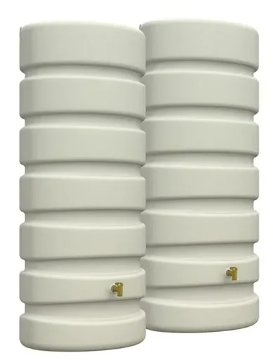 "Wandtank / Regentonnen - Set, 2 x 650 l Tank "Classic", Farbe sandbeige image"