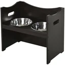 Höhenverstellbare Hundeschüssel MDF rostfrei, dunkelbraun