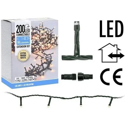 "Weihnachtsbeleuchtung - Verkettbar - 200 LED - 6 Meter - Warmweiß image"