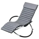 Schaukelstuhl ergonomischer 2 In 1 Schwingsessel Gartenstuh Schaukelliege Metall Texteline kugelförmig Dunkelgrau 150 x