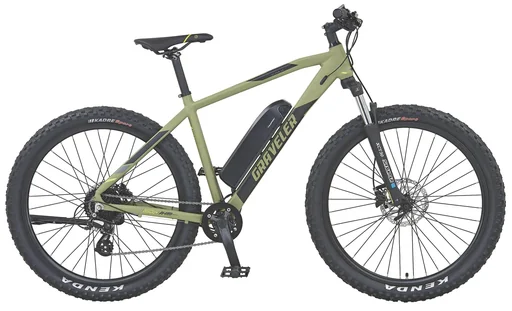 "Unisex E-Bike MTB 27,5 Zoll, Rahmengröße 48 cm, 8-Gang Kettenschaltung, olivgrün matt, GRAVELER 22.ESM.20 image"