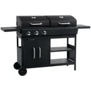 Gas-/Holzkohlegrill mit 3 Brennern