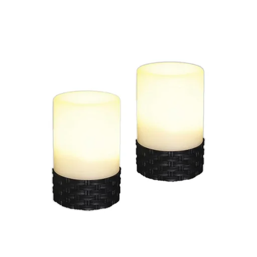 "LED Solar Rattan Tisch Leuchte 2er Set image"