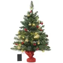 Christbaum mit Stechpalmenbeeren grün/rot/gold