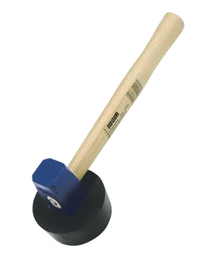 "SIEGER-Plattenlegerhammer, Kopf 1500 G, holz- und ringverkeilt, anvulkanisierter Gummiaufsatz, Eschenstiel 38 cm image"