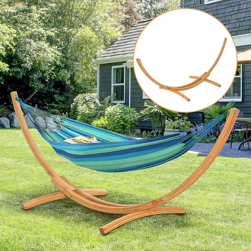 "Hängemattengestell für Hängematte Hängemattenständer mit Zugseil Garten Strand Kiefer 325 x 120 x 118 cm bis 220 kg image"