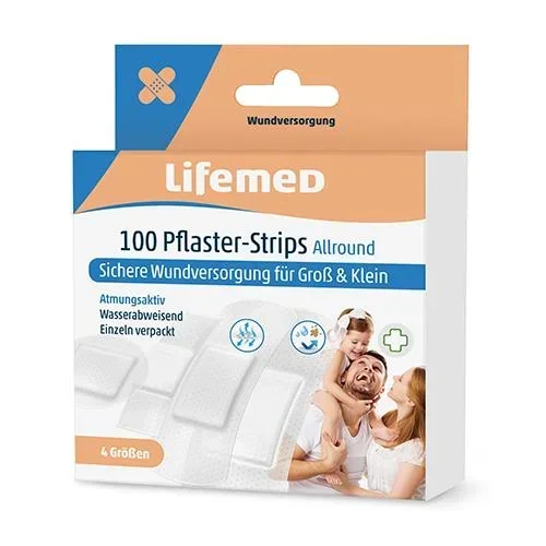 "Pflaster-Strips „Allround“, 400 Stück, 4 Größen, im 4er-Set, halb-transparent image"