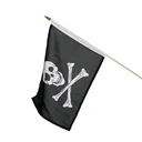 Piratenflagge mit Holzstab 630 mm für Spieltürme und Spielanlagen