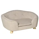 Haustiersofa Hundematte Hundebett Hundesofa Hundecouch Katzen Sofa mit Kissen Rückentasche Plüsch Schaumstoff Kiefernhol