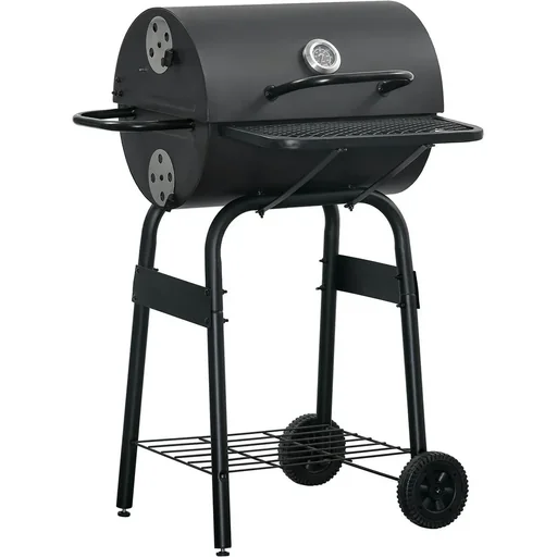"BBQ-Holzkohle - mit Deckel - Metall - Schwarz image"