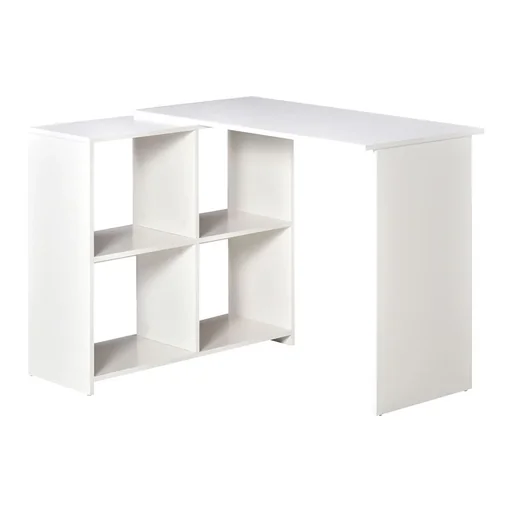 "Eckschreibtisch Schreibtisch L-förmiger Schreibtisch Computertisch PC Laptop-Spieltisch Winkel Staufach Büro Weiß 100 x image"
