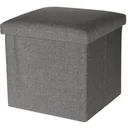 Aufbewahrungsbox / Fußhocker - Fußhocker mit Ablage - 38 x 38 cm - Baumwolle - Grau