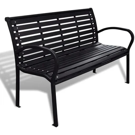 "Gartenbank 125 cm Stahl und HKC schwarz image"