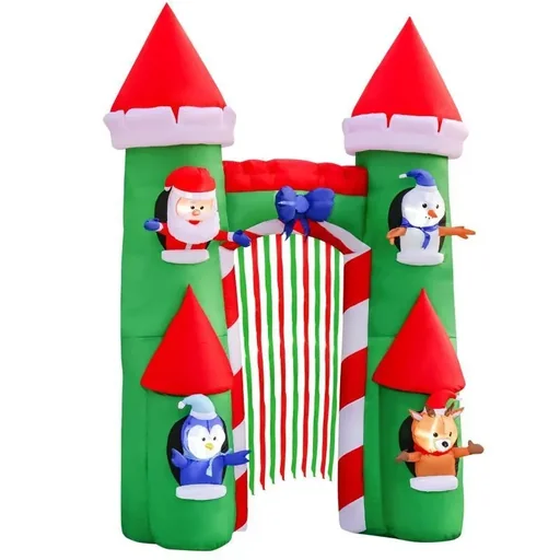 "Aufblasbarer Weihnachtsbogen mit Weihnachtsmann Schneemann Hirsch und Pinguin image"