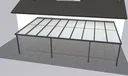 Terrassendach Premium, anthrazit, 9135 x 5060 mm - Polycarbonat Stegplatten 16 mm, weiß gestreift