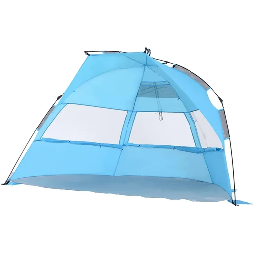 "Automatik Strandmuschel Pop up Zelt mit Tragetasche 2 4 Personen 250 x 140 x 140 cm image"