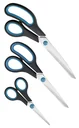 Haushalts-Scheren-Set, 3-teilig, Schwarz/ Türkis