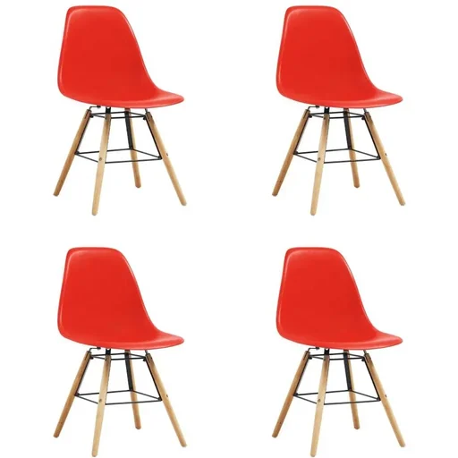 "Esszimmerstühle 4-Sitzer Kunststoff rot image"