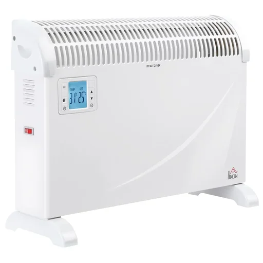 "Heizgerät Heizlüfter 2000W mit 3 Stufen Warm 24-Stunden-Timer Metall Kunststoff Weiß 58,5 x 20 x 43 cm image"