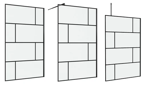 "Duschwand in mordernem Design 120 x 195 cm - Glasdusche mit matt schwarzen Wandprofil image"