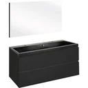 Concept Badezimmermöbel met spiegel 100cm - schwartz/schwartz