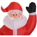 Selbstaufblasbarer Weihnachtsmann mit Geschenksack LED Gebläse Rot