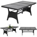 Polyrattan Tisch schwarz 190x90x75cm mit WPC Tischplatte
