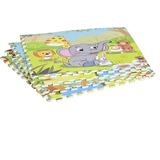 "Puzzlematte für Babys Kinder Spielmatte Kinderspielteppich klappbar EVA foam Süßigkeiten Muster 61,5 x 61,5 cm image"