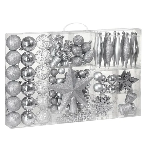 "Weihnachtskugeln - 102 Stück - silber image"