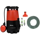 Tauchpumpe - 400W - 11.000l/h MIT 15-Meter-Gartenschlauch inkl. Düse und Armaturen UND 1"-Hahn