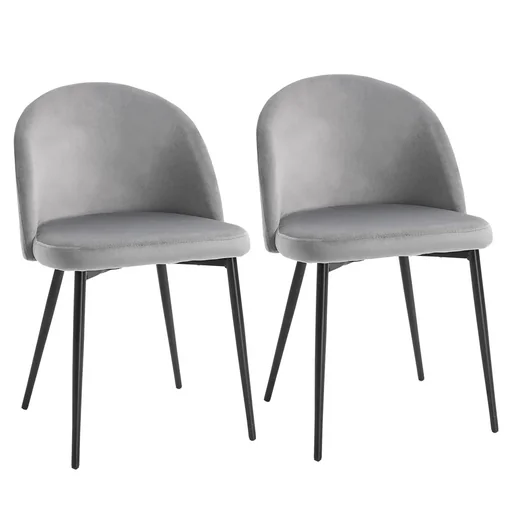 "2er-Set Esszimmerstühle Küchenstühle Polsterstuhl Design Stuhl mit Rückenlehne Polstersessel Kunstwildleder Sessel Samt image"