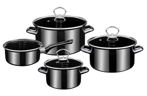 "7-teiliges professionelles Black Star Emaille-Kochgeschirr-Set image"