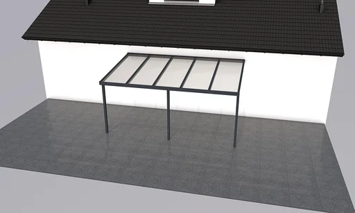 "Terrassendach Premium, anthrazit, 5100 x 3060 mm - Polycarbonat Stegplatten 16 mm, bronze image"