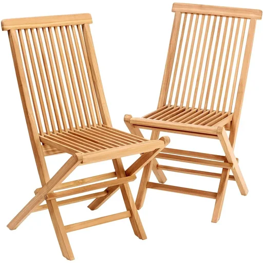Klappbarer Gartenstuhl 2 Stück Teak