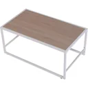 Vintage Couchtisch Beistelltisch Wohnzimmertisch Sofatisch Metallgestell gemasert 106 x 61 x 47,5 cm