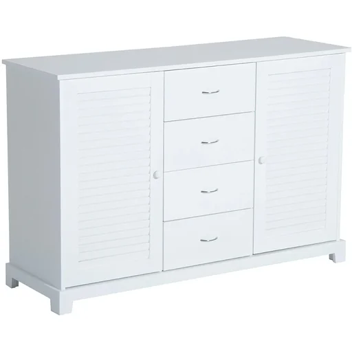 "Sideboard Kommode Lamellentür Weiß image"