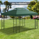 Ersatzdach Pavillondach für Metallpavillon Gartenpavillon Partyzelt Gartenzelt Polyester 3x4m Dunkelgrün