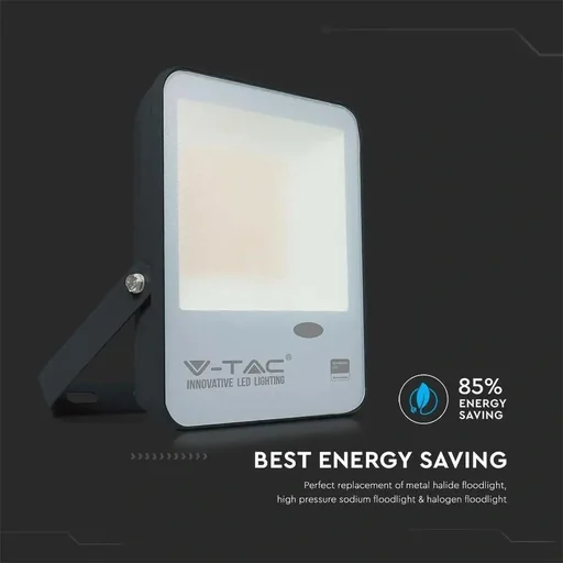"VT-37S LED-Flutlicht mit Tag/Nacht-Sensor - 30 W - 3000 Lm - 4000K - schwarz image"