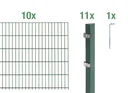 Doppelstabmattenzaun Komplettset, grün, Höhe 80 cm, Länge 20 m
