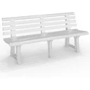 Gartenbank 145x49x74 cm - Weiß- 3 Personen