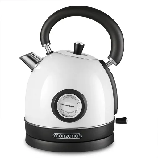 "Wasserkocher Edelstahl Retrodesign weiß 1,8L - 2200W image"