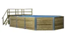 Massivholzpool 594, 714 x 376 x 116 cm, Sparset inkl. Sandfilteranlage und Technikraum