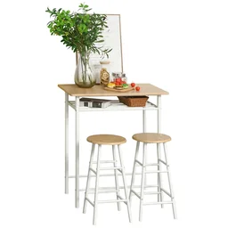 Bartisch mit Stuhlset mit rutschfester Fußmatte Küchentisch und Stühle Stehtisch