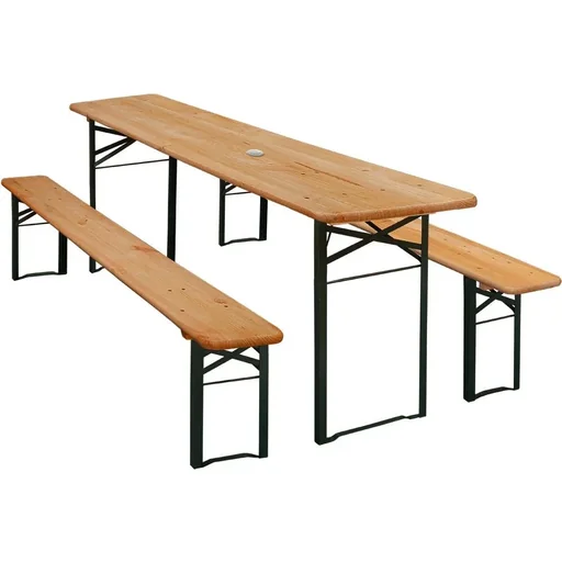 "Biertisch und Bank - Holz 1,7m image"