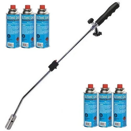 "Kinzo Unkrautbrenner-Set mit 6 Gasflaschen und Gasbrenner image"