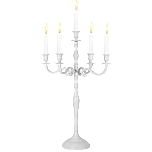 "Kerzenleuchter Weißaluminium vernickelt 60cm 5-armig image"